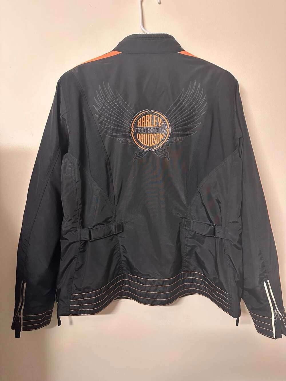 Harley-Davidson Women’s Riding Jacket Black Orange Embroidered Logo Size 2X